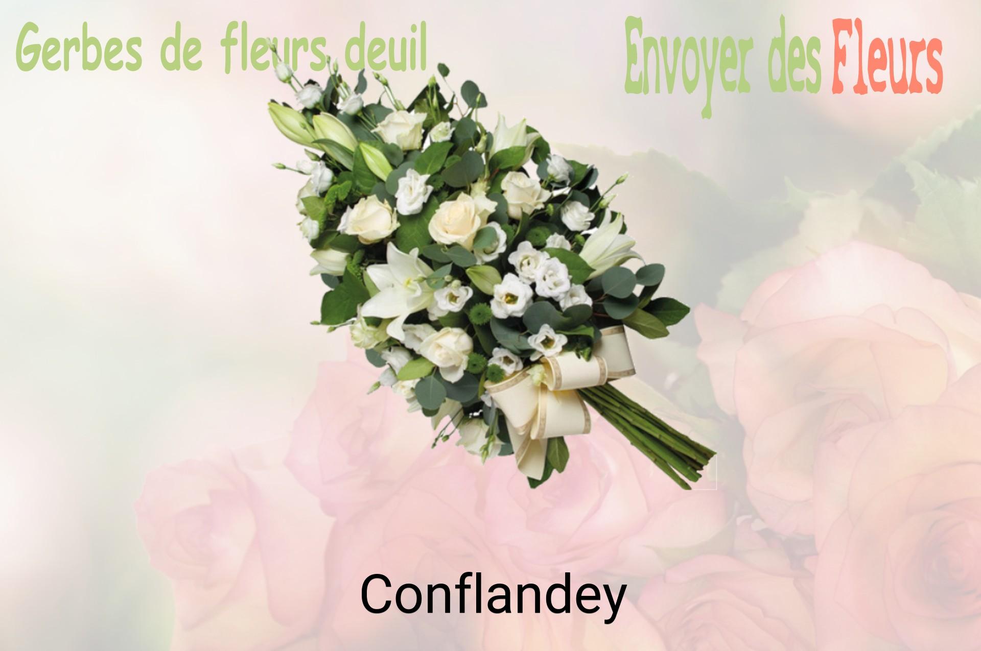 Gerbe de fleurs de deuil livrée à Conflandey